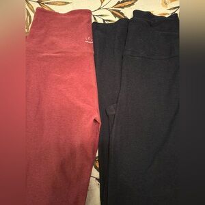 Beyond Yoga Set- Black and Burgundy Yoga Pants
